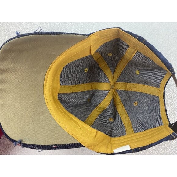 Woman Denim Sparkle Hat Rhinestone Heart Bling Embellished Adjustable Frayed Cap - Picture 11 of 13